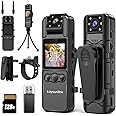 kaysunlink Body Camera with 1.4” Screen Audio and Auto Video Night Vision 1440P UHD Mini Police Wearable Body Worn Cam Portable Small Personal Camcorder Sport Action Outdoor Video Recorder (2K-128GB)