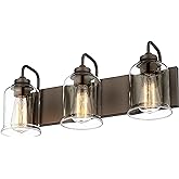 zeyu 20.5 Inch Farmhouse Bathroom Vanity Light Fixtures, 3-Light Bath Light Fixtures for Bathroom Above Mirror, Oil Rubbed Br