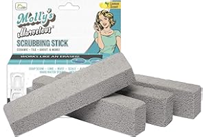 Molly's Marvelous Scrubbing Sticks – 4-Pack Pumice Stones for Hard Water Stains, Tile, Bathroom & Kitchen Cleaning, Household