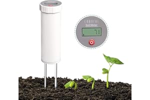 LAWNFUL Digital Soil pH Meter, Industrial Grade Soil pH Tester with Calibration-Free LCD Display, High Accuracy Soil pH Pen, Soil pH Monitor for Garden, Lawn, Plant (White)