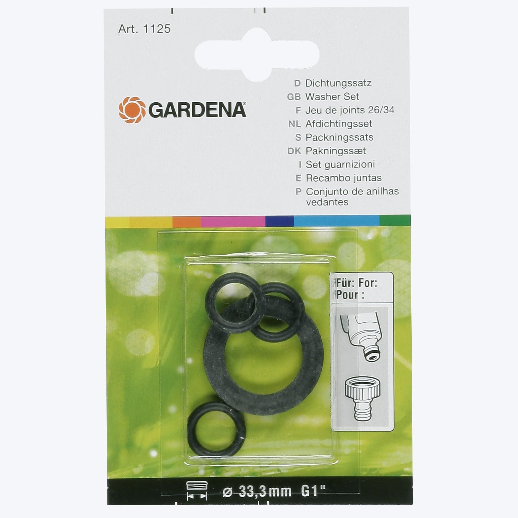 GARDENA Seal rate: seal ring assortment for exchanging old seals, for the tap connector GARDENA Art 18202 and 18402 (1125-20)