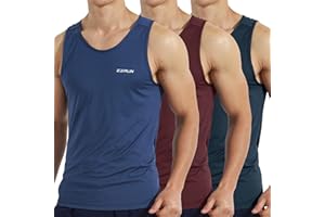 EZRUN Men's Quick Dry Sport Tank Top for Bodybuilding Gym Athletic Jogging Running,Fitness Training Workout Sleeveless Shirts
