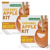 Concord Foods Caramel Apple Kit with 10 Sticks, 5oz (Pack of 2) | Classic Chewy Caramel Coating Mix for Halloween, Fall Fairs &amp; Fundraisers, Easy DIY Caramel Apple Making Kit for Families