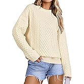 Arach&Cloz Women's Wool Blend Cable Knit Spring Winter Chunky Oversized Sweaters 2026
