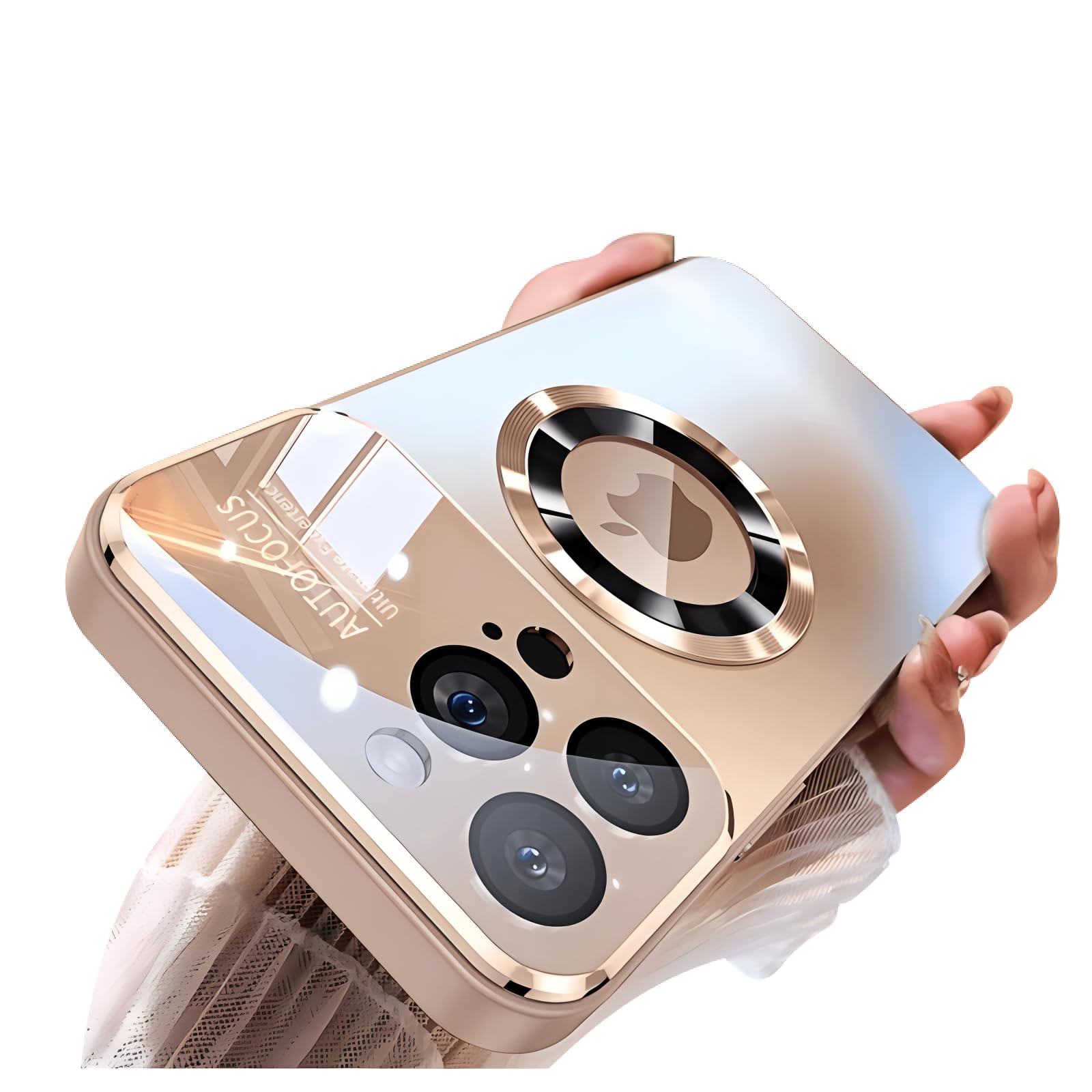 Photo 1 of Doulings Magnetic Series Design for iPhone 12 Pro Case,[Compatible with MagSafe][Military Drop&Full Camera Lens Protector] Large Window Logo View Dust-Proof Matte Shockproof Cover,Gold