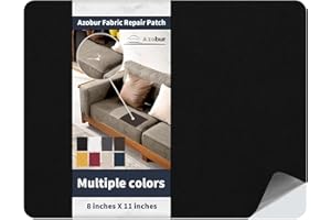 Azobur Velvet Patch,Self-Adhesive Rectangular Flannel Fabric Patch,Multicolor Available Anti Scratch Velvet 8X11 Inch Peel and Stick for Sofas, Automotive Interior, Handbags,and Pillow (Black)