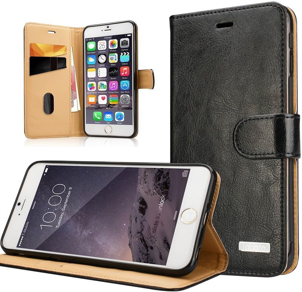Labato Genuine Leather Wallet Cover Case for iPhone 6/6S 4.7 inches