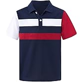 RAISEVERN Boys Polo Shirt Collared Uniform School Golf Shirts Tops 5-14 Years