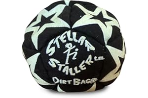 DIRTBAG Stellar Staller Glow in The Dark 12-Panel Footbag, Hand-Stitched, Synthetic Suede.