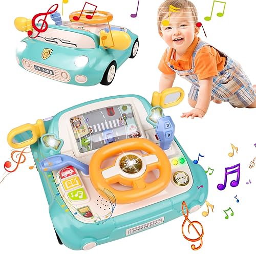 Vextronic Steering Wheel Toy with Realistic Lights Sounds Musical