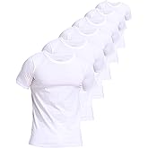 Comfneat Men's 6-Pack Pure Cotton Undershirts Comfortable Crew Neck T-Shirts