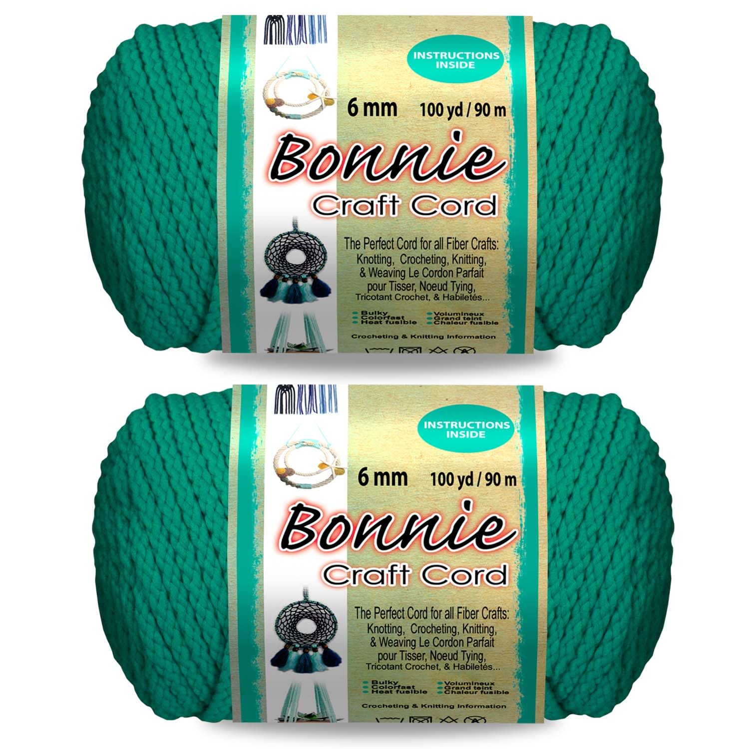 2 Pack Bonnie Macramé Cord - 6mm - 100 Yard Lengths