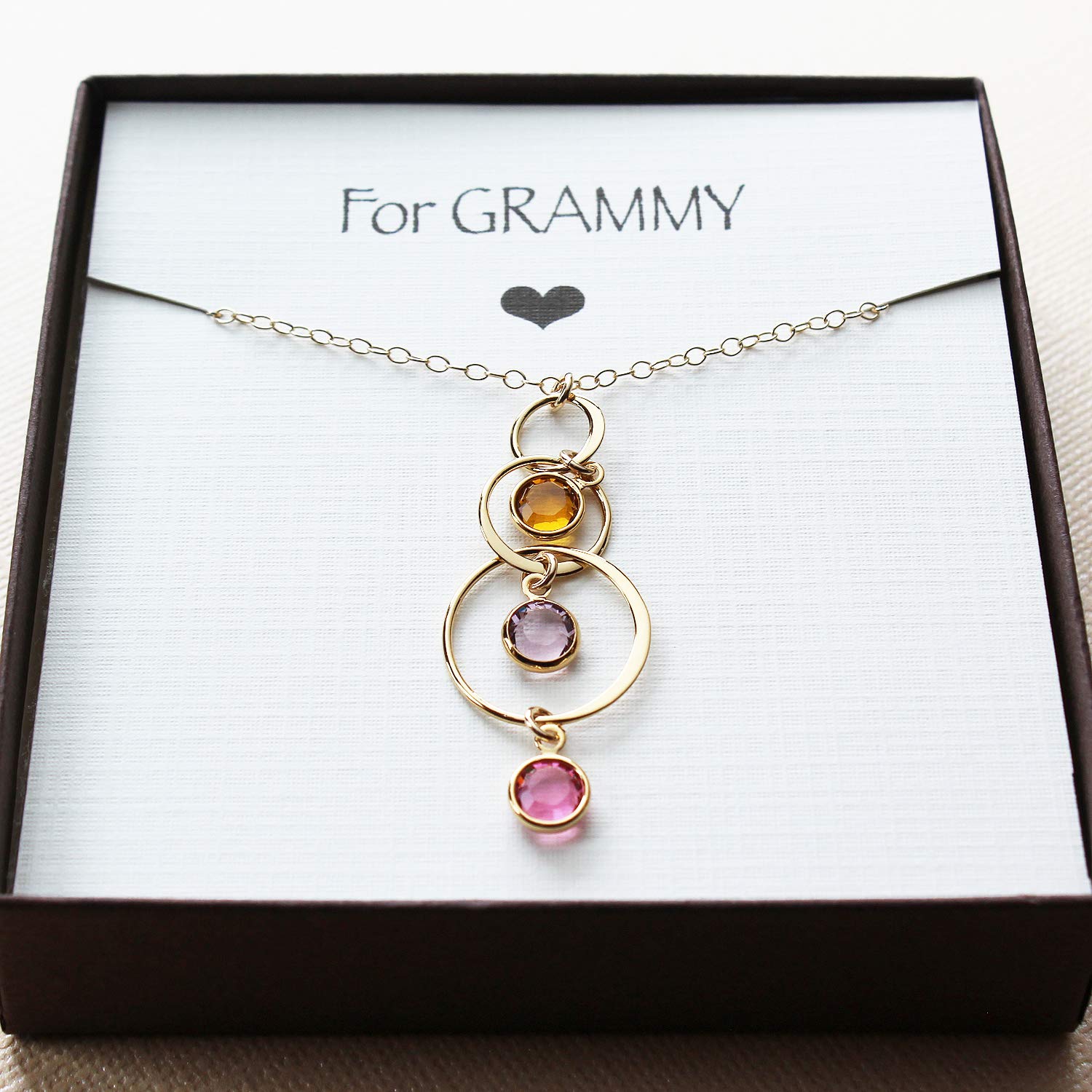 necklace with birthstones for grandma