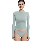 Abonlen Long Sleeve Shirts for Women Crewneck Basic Tees T Shirts Fitted Crop Tops Y2k Going Out Tops