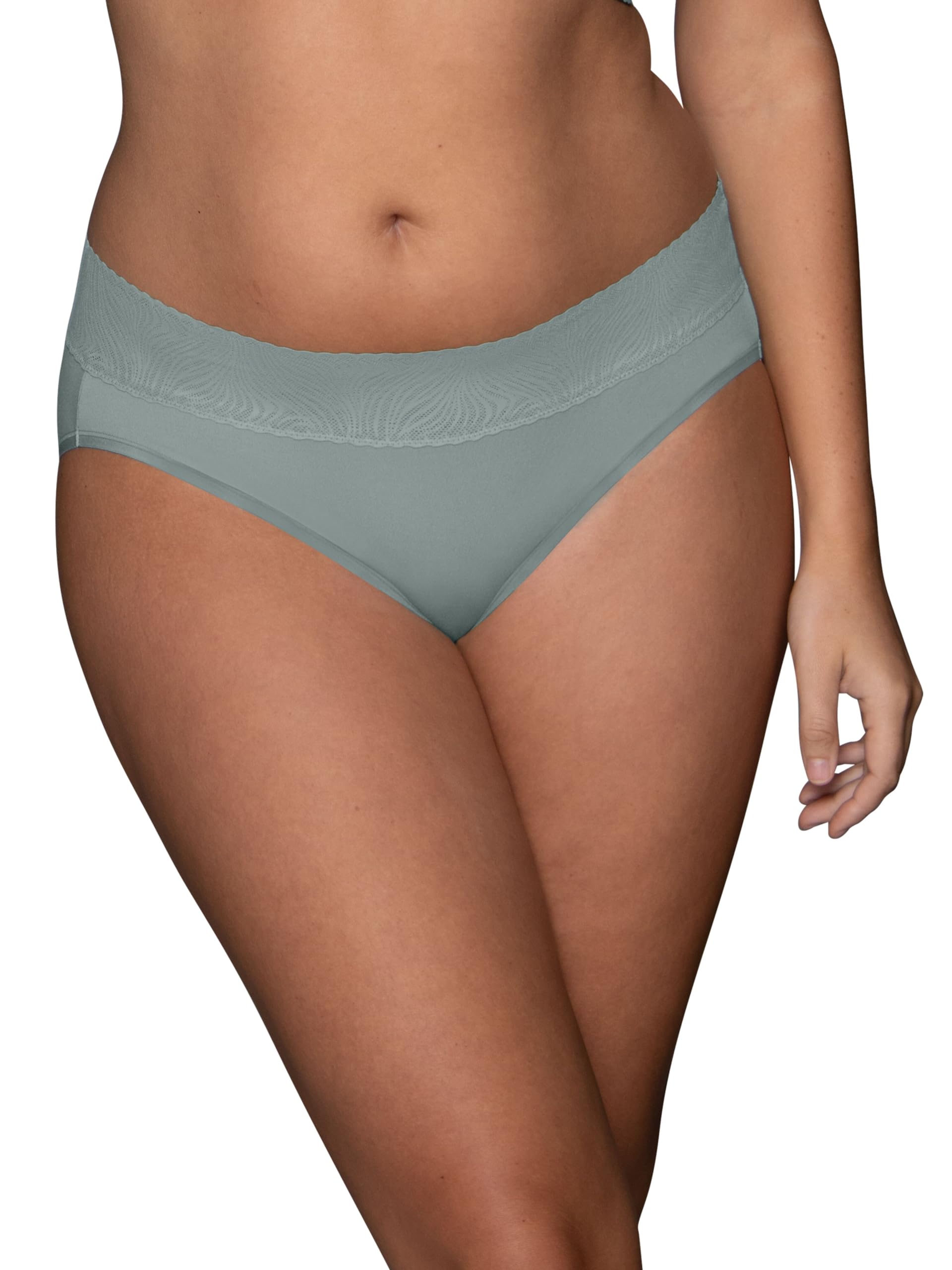 Photo 1 of Vanity Fair Women's Effortless Panties for Everyday Wear, Buttery Fabric & Lace, Hipster-Soft Balsam