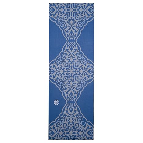 silly.con Fit & Fun 14003 - Yogamatte mit Tragegurt, blau, mit Ornamentaufdruck, aus PVC, ca. 183 x 61 x 0,4 cm