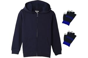 BIENZOE Boy's Anti-Pilling Soft Fleece Zip-Up School Uniform Hoodie