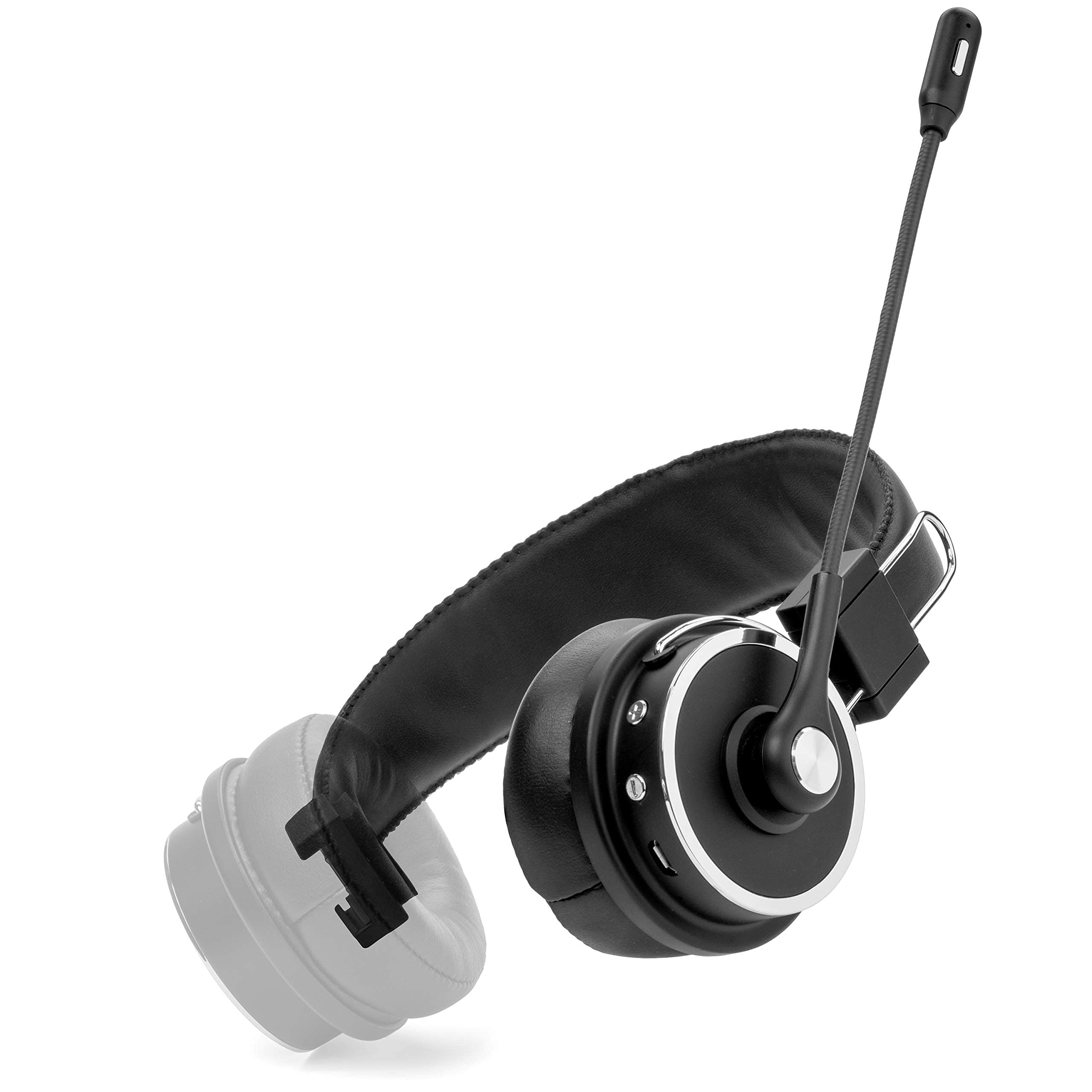 Blue Tiger Elite Plus Premium Single and Dual Ear Wireless Headset – Professional Truckers’ Noise Cancellation Head Set with Microphone – Long Battery Life, No Wires