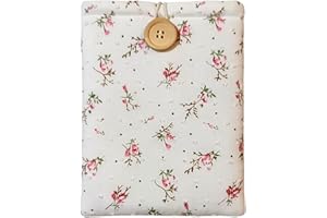 ZOSIANA DESIGNS Floral Kindle Sleeve - Compatible with Paperwhite/Basic (6''), Paperwhite (6.8''), Signature (6.8'') - Padded Cotton E-Reader Cover (White - Rosebud)