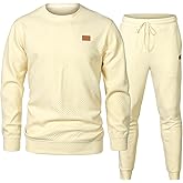 JMIERR Men's 2 Piece Outfits Knit Jacquard Pullover Sweatshirt Tracksuit & Joggers Sweatpants Sweatsuit Sets with Pockets