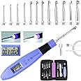 Zcvtbye 12 Size Lighted Crochet Hook Set, Ergonomic Counting Crochet Hook Set, Crochet Hooks with Crochet Hook Counter, Light Up Crochet Hooks for Stitch & Row Counter, Crochet Counter with Case