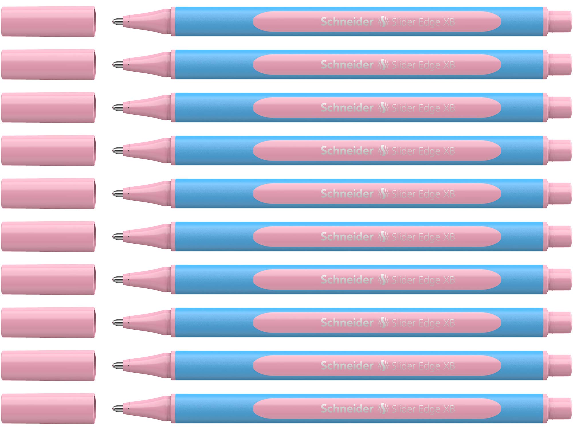 Schneider Slider Edge Pastel XB Ballpoint Pen (Triangular Pens with XB) Pack of 10 Rose
