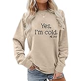 BLACKMYTH Women Graphic Cute I'm Cold Sweaters Drop Shloulder Sweatshirts
