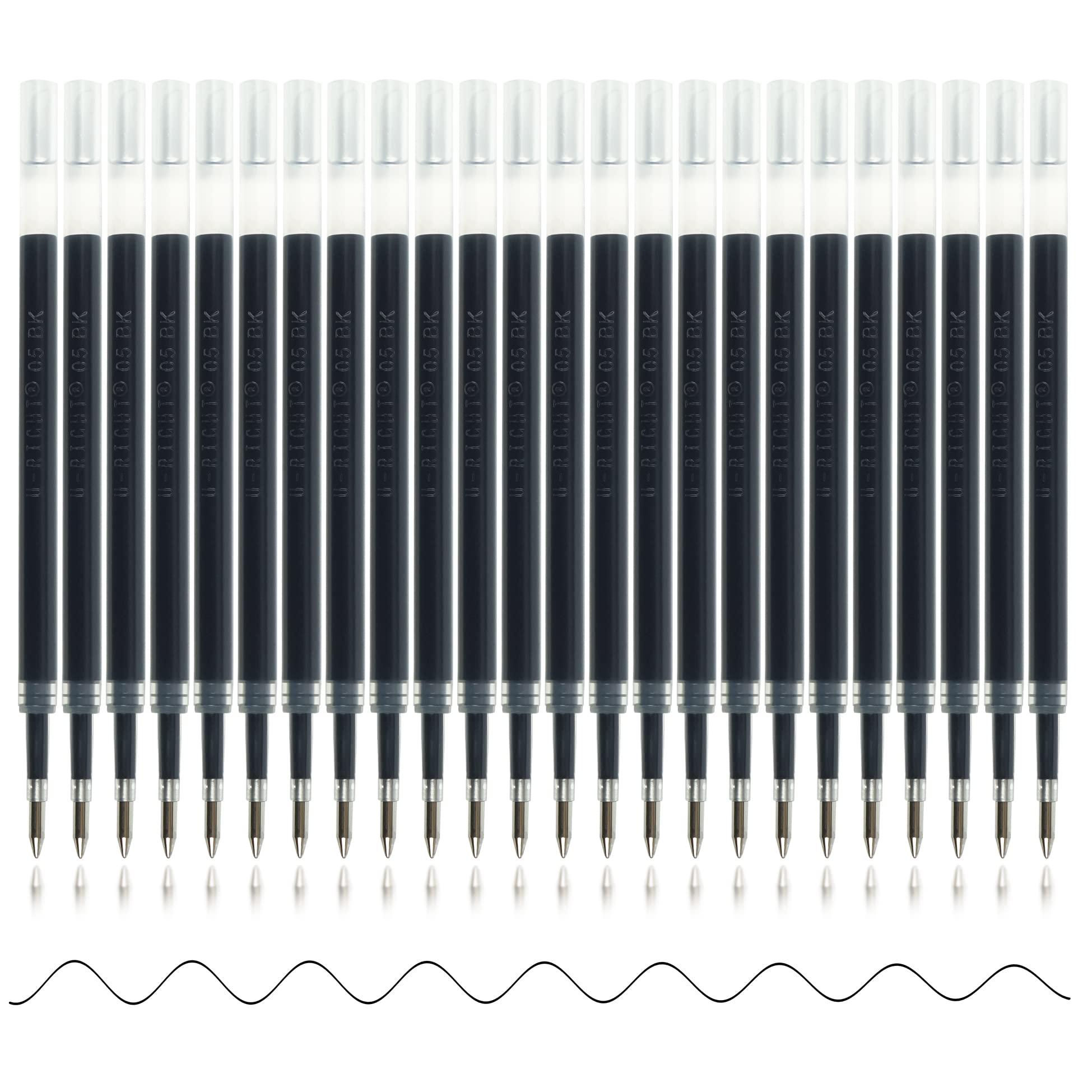 Photo 1 of 24 Pcs Retractable Black Gel Ink Refills, 0.7 mm Point Black Ink