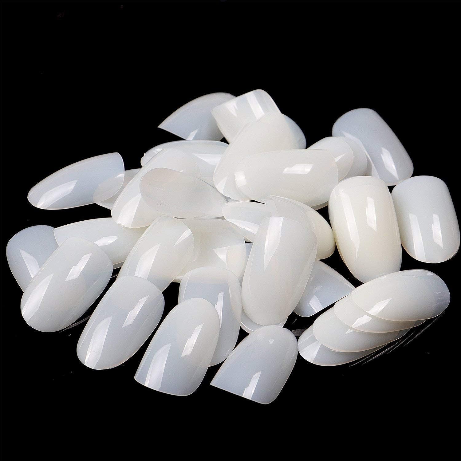 500Pcs/Pack Natural Half Cover Acrylic Nail Tips,10 Sizes (3)