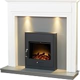 Adam Honley Fireplace Pure White Grey Oslo Electric Stove Black 48 Inch view 2