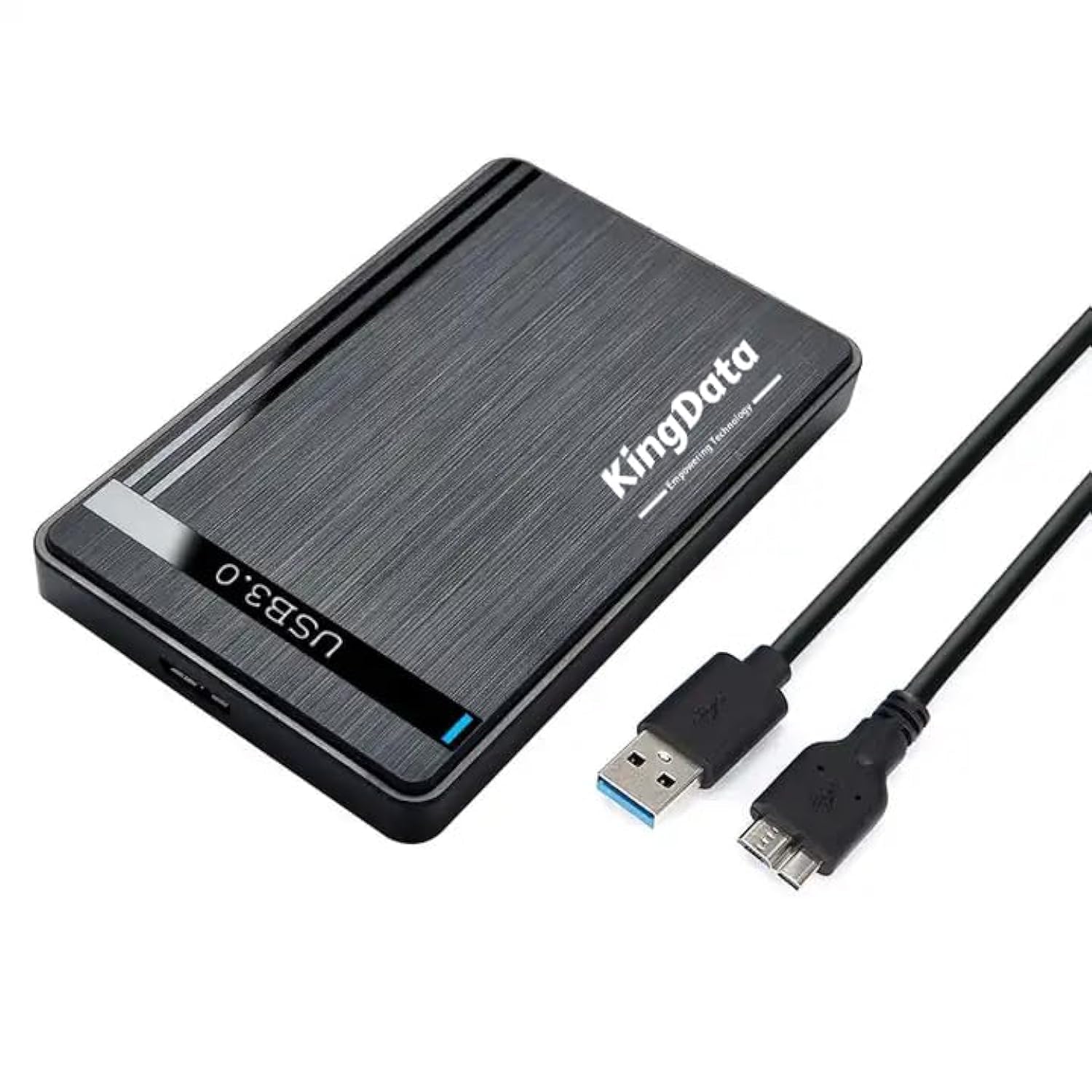 KingData SSD HDD Hard Drive Enclosure 2.5" inch SATA III USB 3.0 Caddy Case External Reader Laptop Fast Data Transfer UASP Cable Included Tool-Free LED Indicator