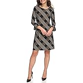 Tommy Hilfiger Womens 3/4 Ruffle Sleeve Jersey Shift Dress