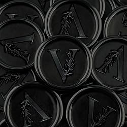 25Pcs Black Wax Seal Stickers Handmade Vintage