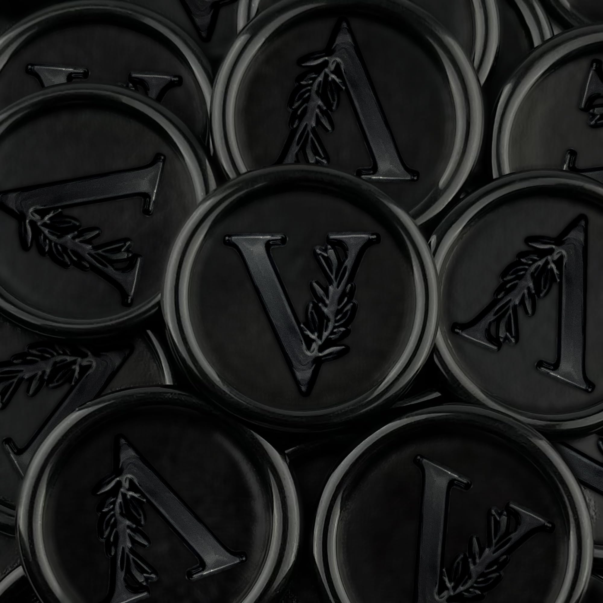 25Pcs Black Wax Seal Stickers Handmade Vintage