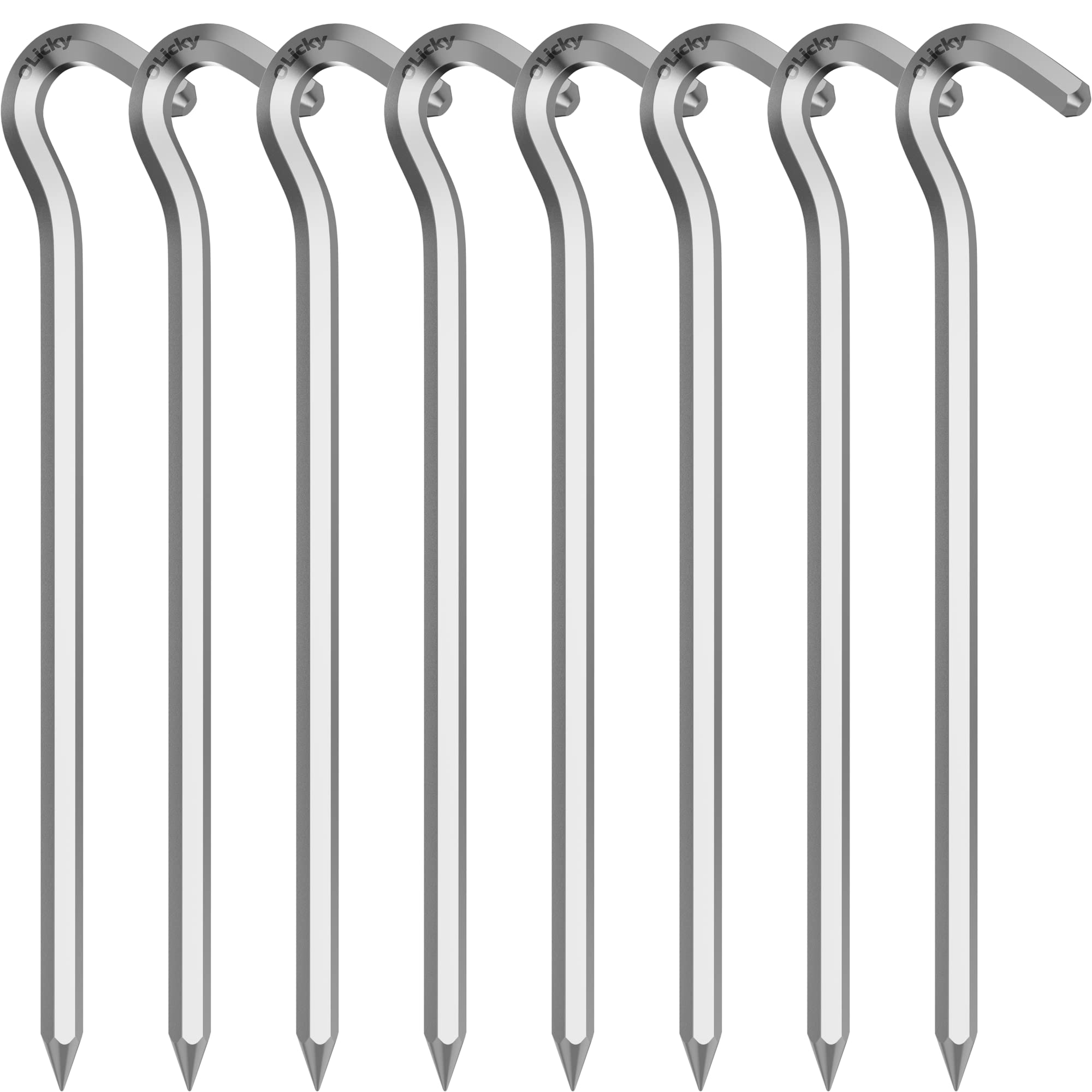 Olicky Tent Pegs Metal Heavy Duty Tent Hooks Aluminum Alloy Camping Hard Ground Pegs for Football Net Tarpaulin and Outdoor - 8Pcs