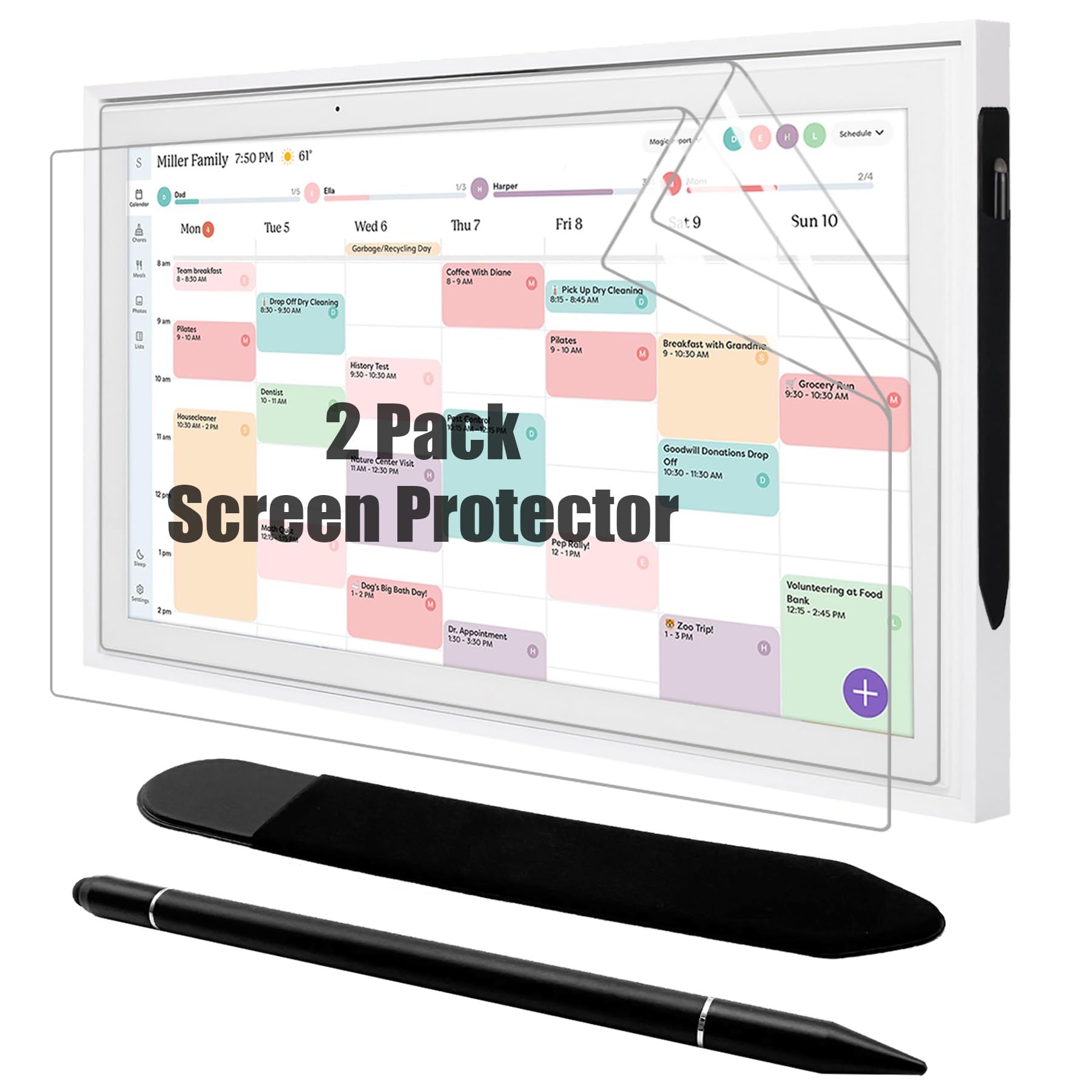 Photo 1 of ***MISSING PARTS***
2 Pack Screen Protector & Stylus Pen Compatible with Skylight Calendar 15 Inch, Anti-Glare Screen Protector & Dual Tip 3-in-1 Stylus Pen with Magnetic Case for Skylight Digital Family Calendar(8)