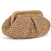 LUI SUI Straw Dumpling Clutch Bag - Woven Straw Tote Clutch Purse for Women - Summer Beach Bag - Wicker Clutch