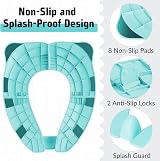 Maliton Potty Training Seat Aqua Blue Foldable Travel Non-Slip Splash Guard view 3