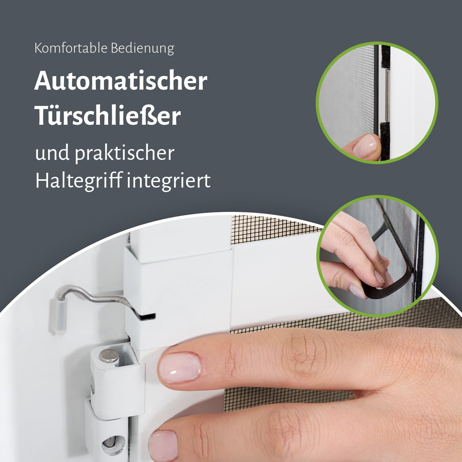 empasa Insektenschutz Fliegengitter Tür Alurahmen MASTER SLIM PLUS, individuell zuschneidbar, als Selbstbausatz, Farbe: weiß, Größe: 100 x 210 cm 2