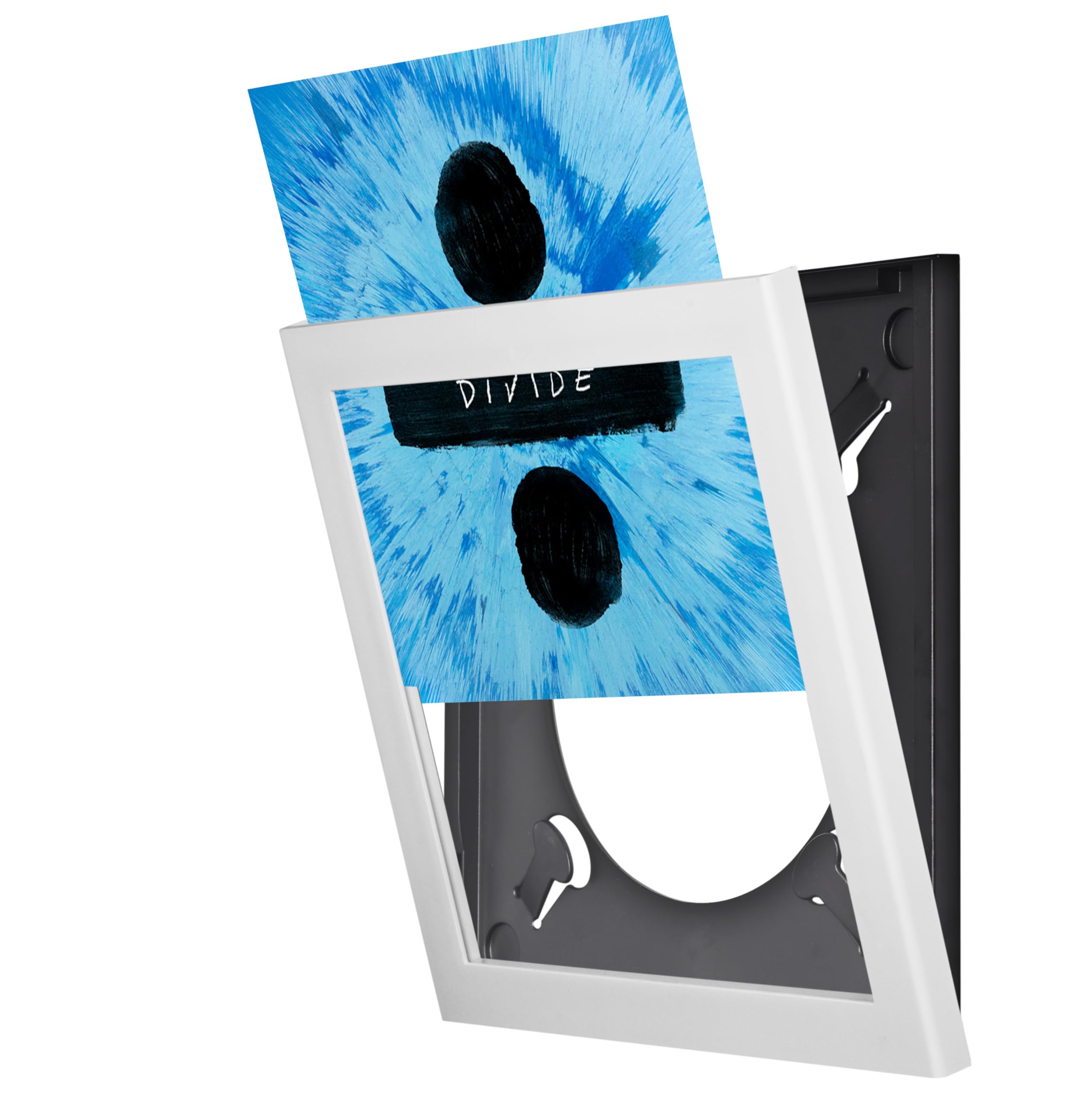 Show & Listen – Vinyl Record Frame | 12″ Album Cover Frame for Wall Display – Single Unit White