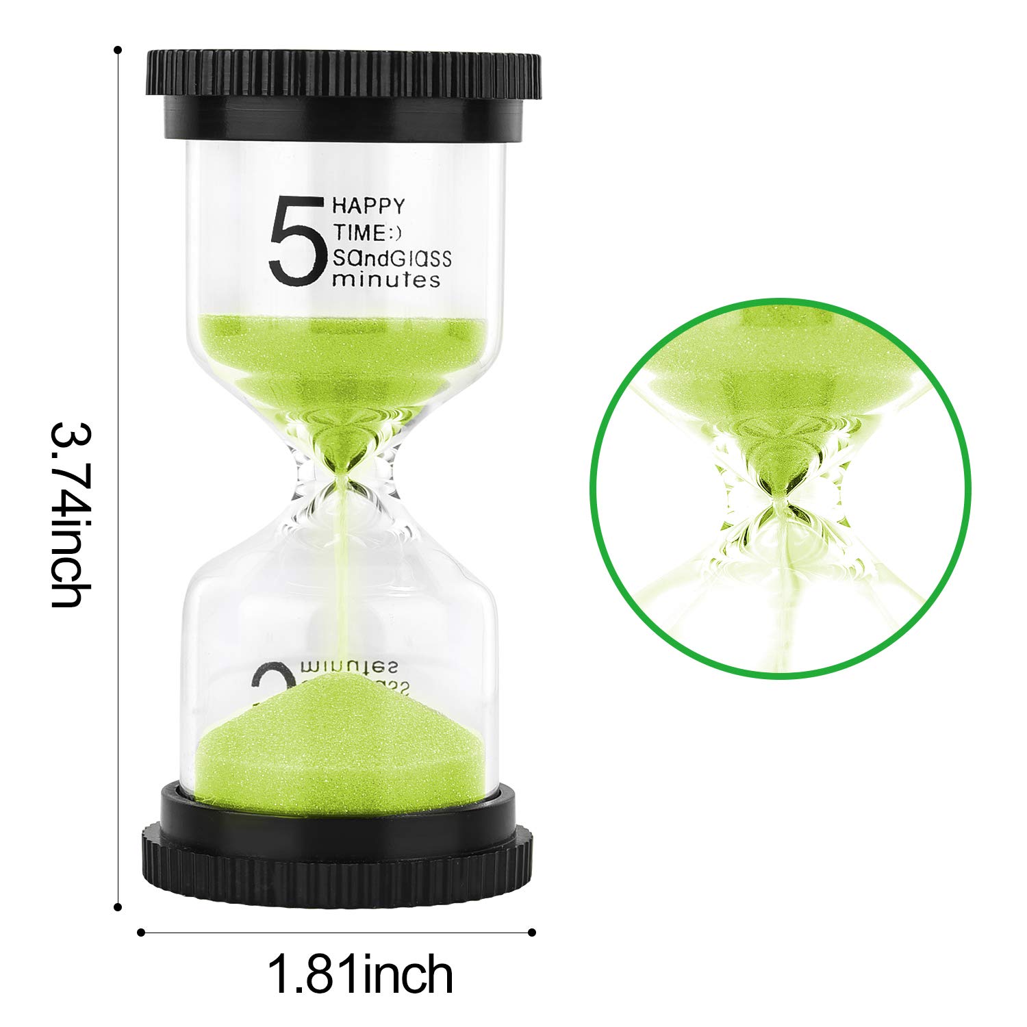 Sand Timer, 4 Colors Hourglass Sandglass Timer Sand Clock 1min/ 3mins/ 5mins/ 10mins for Kids, Games, Toothbrush Timer, Classroom, Kitchen Use, Home Office Decoration