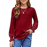 blibean Tween Girls Fall Shirts Casual Long Sleeve Tops Size 6-15 Years