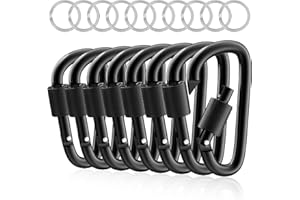 sprookber 3" Locking Carabiners | Keychain Carbineers D Ring Key Clip Spring Snap Hook for Multi-Usage | Set of 8