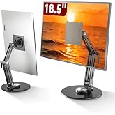 Jakeko Magnetic Portable Monitor Stand VESA Mount 75mm Travel 360&deg; Swivel | L-Shaped Hand Wrench,13.3" 14.1" 15.6" 17.3" 18.5 Inch Screen,Thickened Base,Fully Folds Flat For Easy Storage,Solid Aluminum