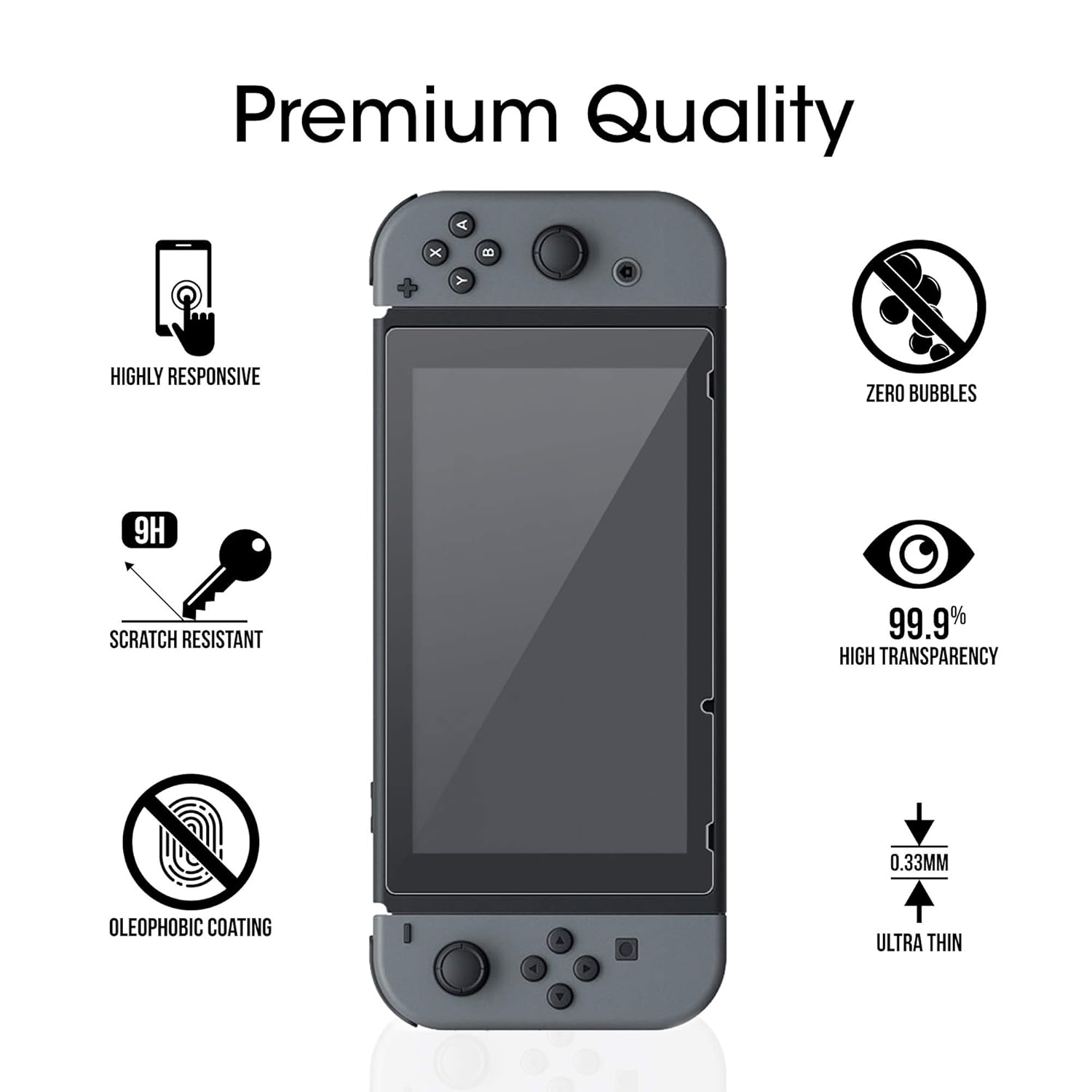 amFilm Tempered Glass Screen Protector for Nintendo Switch 2017 (2-Pack): Video Games