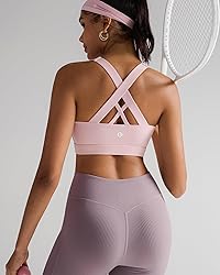 RUNNING GIRL Sports Bra for Women, Criss-Cross Back