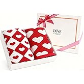 Cadeaux4U 2Pack Valentine’s Day Hand Towels Red White Hearts Cotton Bathroom Towel Decorative Absorbent Bath Towel, 29.5 x 13.4 Inch