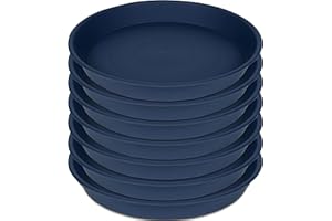Angde 6 Pack of 12 inch Plant Saucer, Plant Saucer 12 Inch Round, Plant Trays for Pots, Plant Drip Tray, Plant Pot Saucers, Pot Saucer 12", Plant Saucers for Indoors (12", Blue)