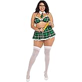 Dreamgirl Women's Plus Size Green Plaid Schoolgirl Bedroom Costume
