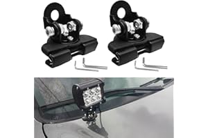 HQRNYP 2PCS LED Light Bar Mounting Brackets, Ditch Light Brackets, Adjustable Car Pillar Hood Lighting Mount Clamp Holder wit